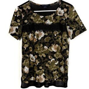 French Connection Top with Black Lace - S